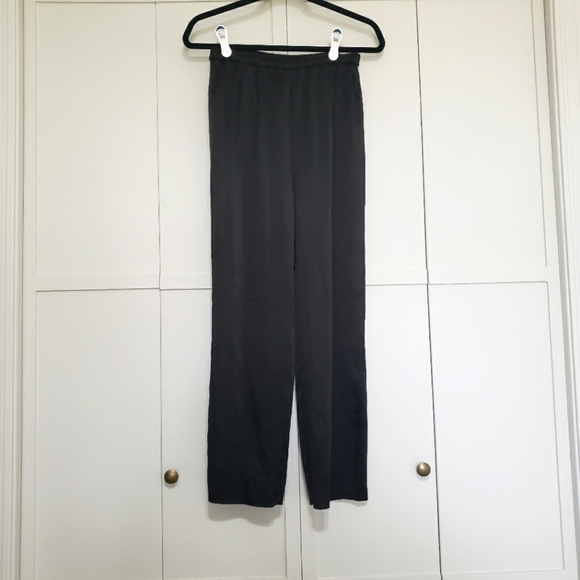 Worth Pants - Vintage Worth‎ Black Silk Relaxed Trousers 2
